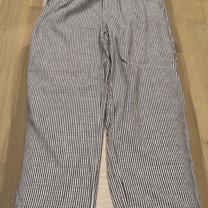 Striped Black and White linen women pants